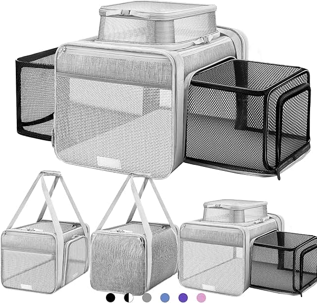 Expandable Soft Cat and Small Pet Carrier, Grey