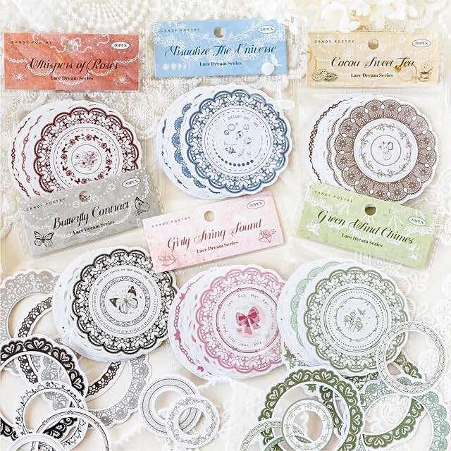 120 Vintage Lace Border Scrapbook Stickers