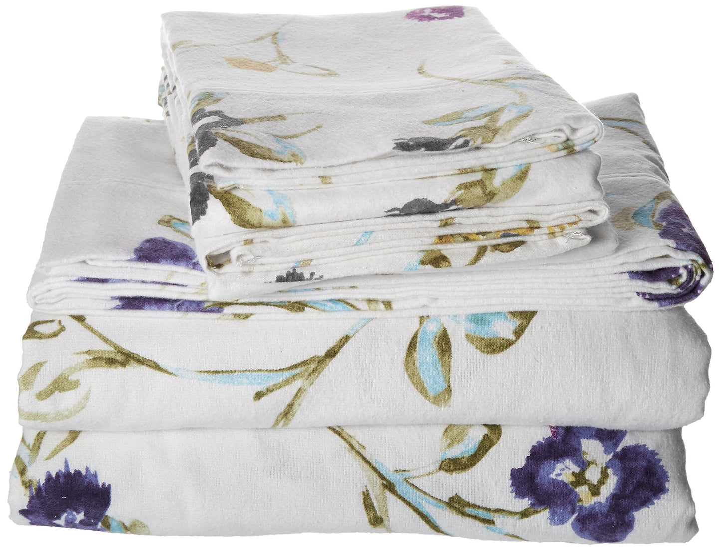 Queen Floral Garden Extra Deep Pocket Flannel Sheet Set,Multicolored,FLFG170EDSSQU