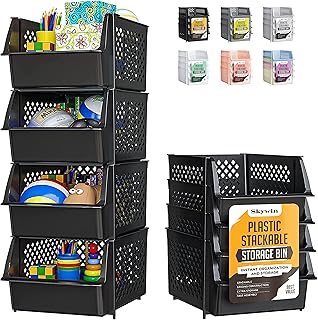 Stackable Storage Bins for Pantry and Home Organization
