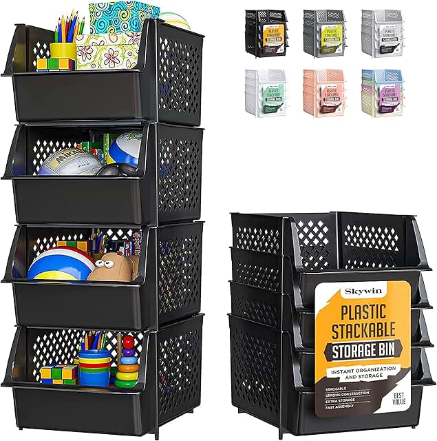 Stackable Storage Bins for Pantry and Home Organization