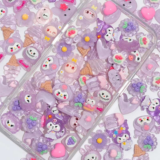 100 Kawaii Flatback Resin Charms for Crafts and DIY