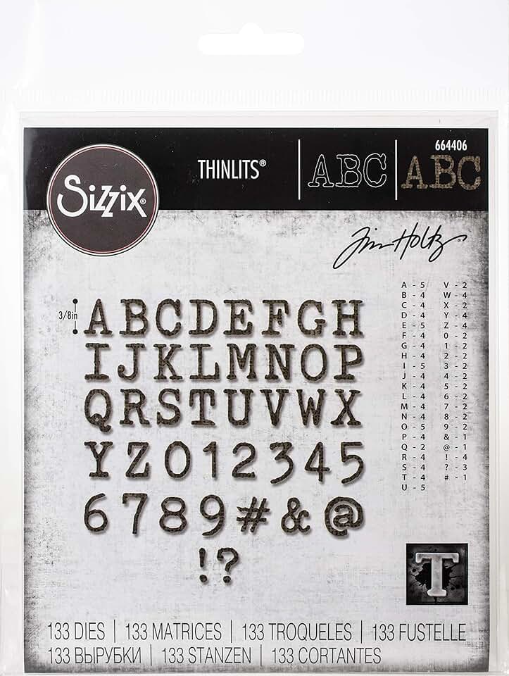 Alphanumeric Tiny Type Die Set, 123 Pieces