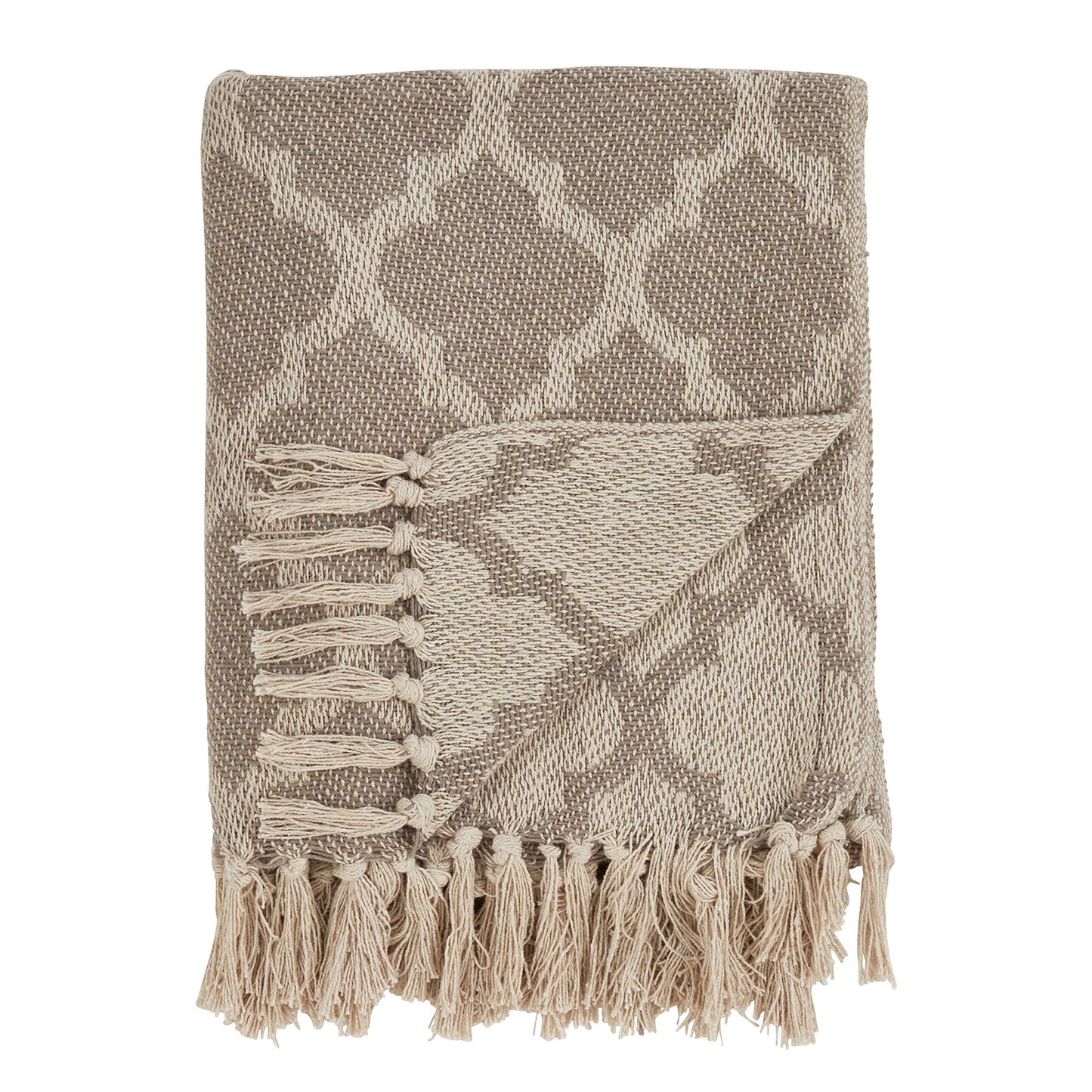 Sevan Moroccan Tile Cotton Throw, 50" x 60", Grey