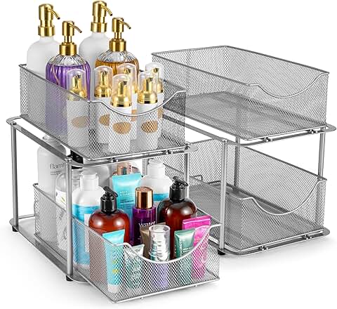 Two Sets of Metal Under Sink Organizers