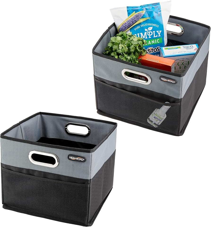 Leakproof Car Trunk Storage Bin, 12x12 Inches, 2 Pack