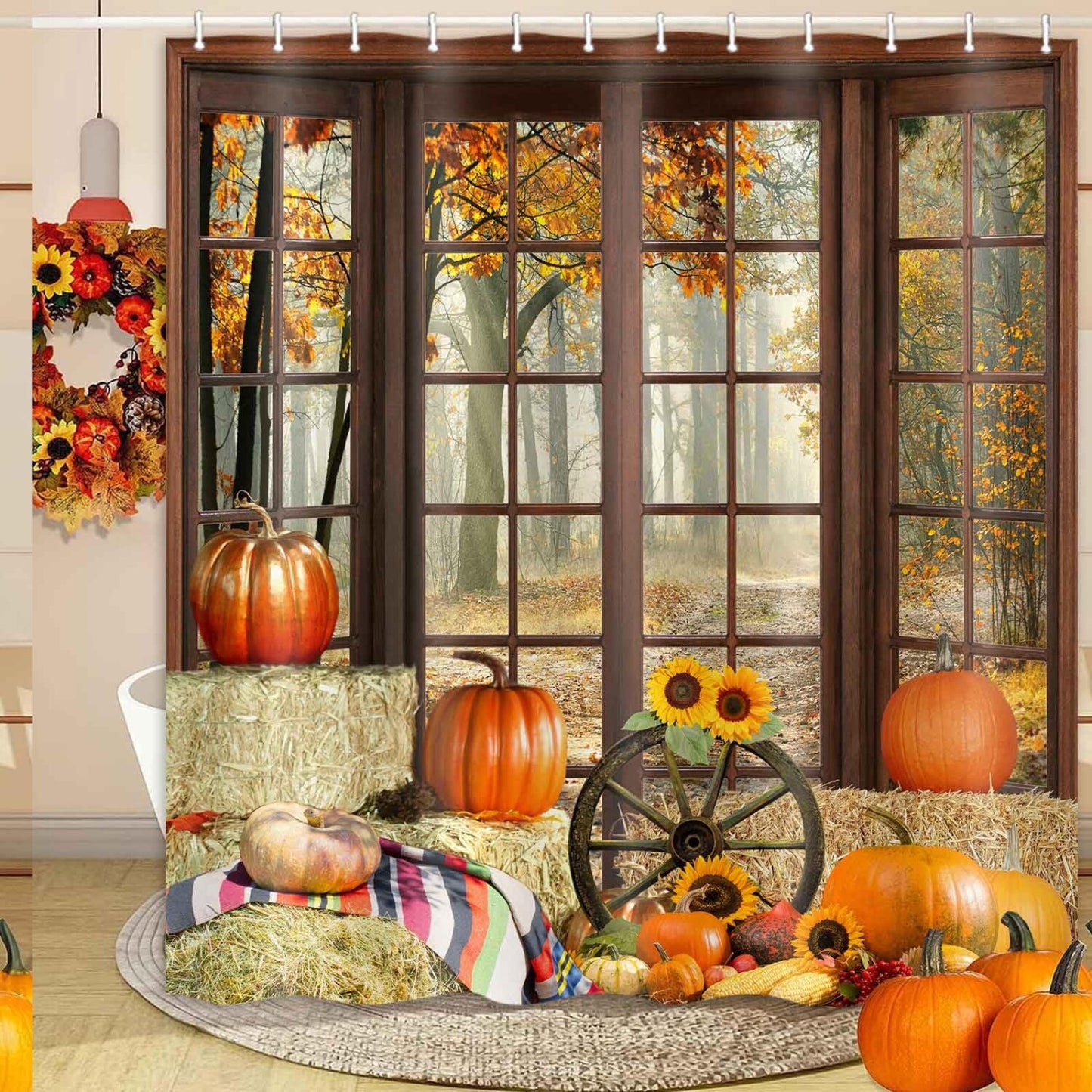 Autumn Farm Fall Shower Curtain 69x70 Inches