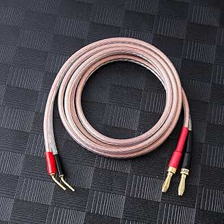 2 Pack Pin to Banana Speaker Cable, 14 AWG OFC, 5M