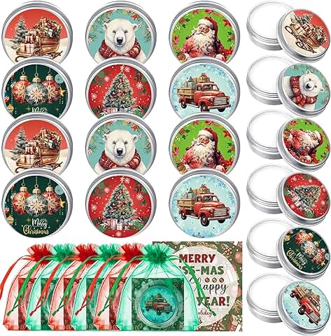 48 Christmas Lip Balm Set with Bag and Card