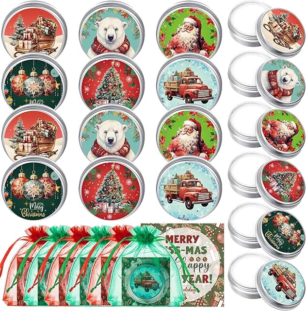 48 Christmas Lip Balm Set with Bag and Card