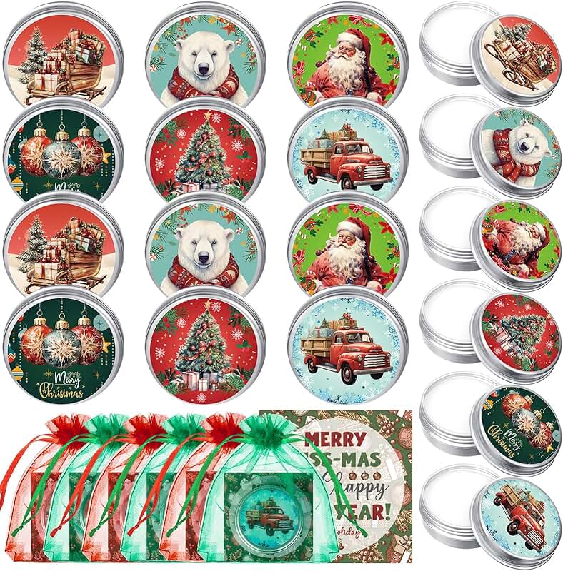 48 Christmas Lip Balm Set with Bag and Card