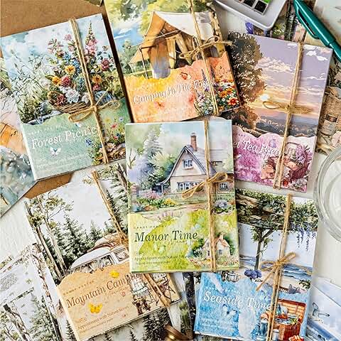 180 Pieces Vintage Picnic Scrapbooking Paper for Crafts