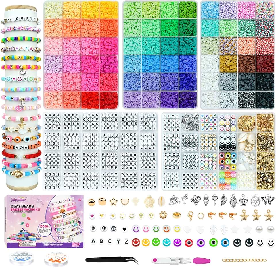 Clay Beads Friendship Bracelet Making Kit with 72 Colors