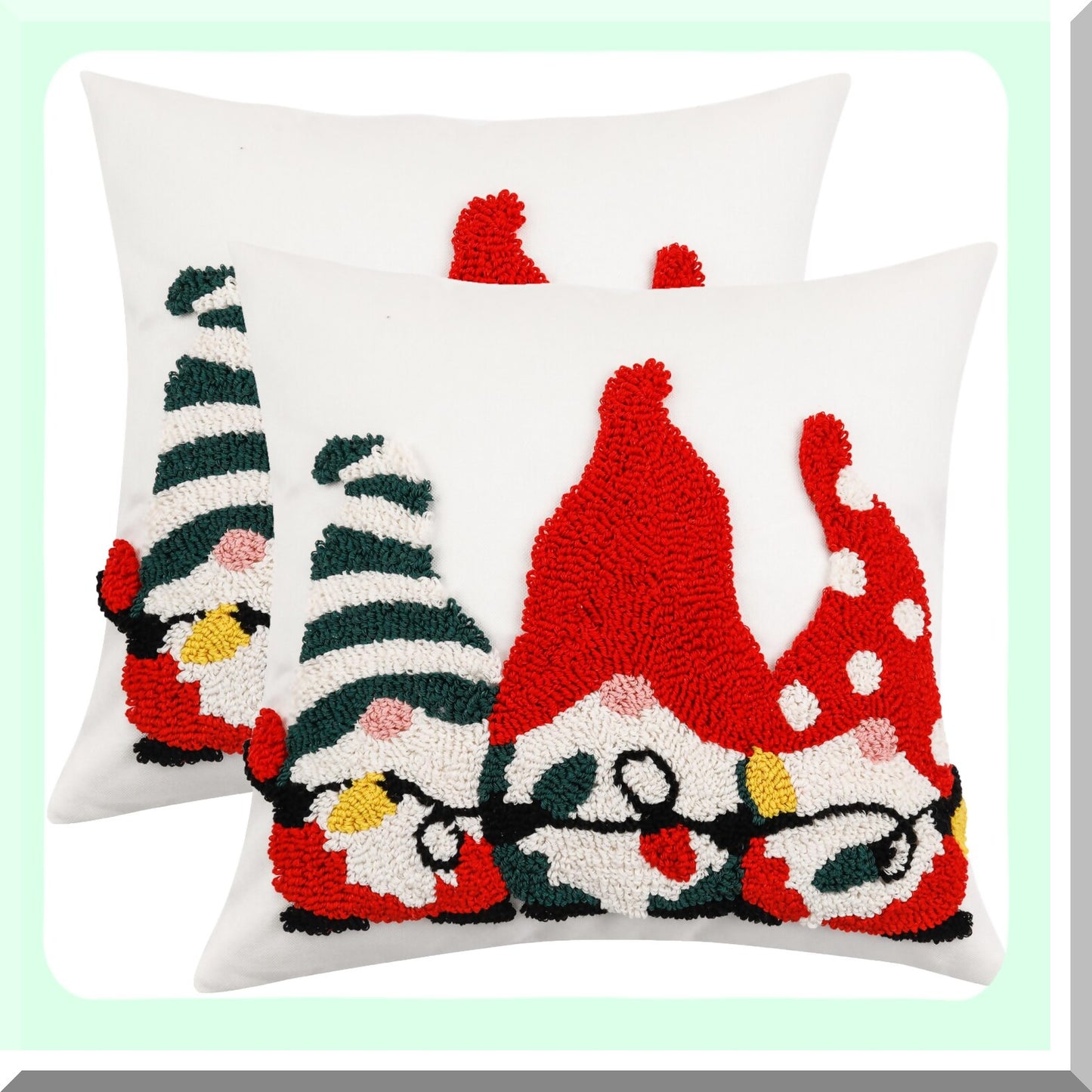Winter Wonderland Pillow Covers - Set of 2 Festive Claus Throw Pillow Covers 18x18 Inch for Party Decorations & Holiday Home Decor - Soft Cushion Cases for Sofa, Couch, Bed & Living Room