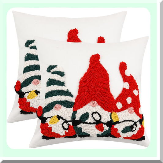 Winter Wonderland Pillow Covers - Set of 2 Festive Claus Throw Pillow Covers 18x18 Inch for Party Decorations & Holiday Home Decor - Soft Cushion Cases for Sofa, Couch, Bed & Living Room