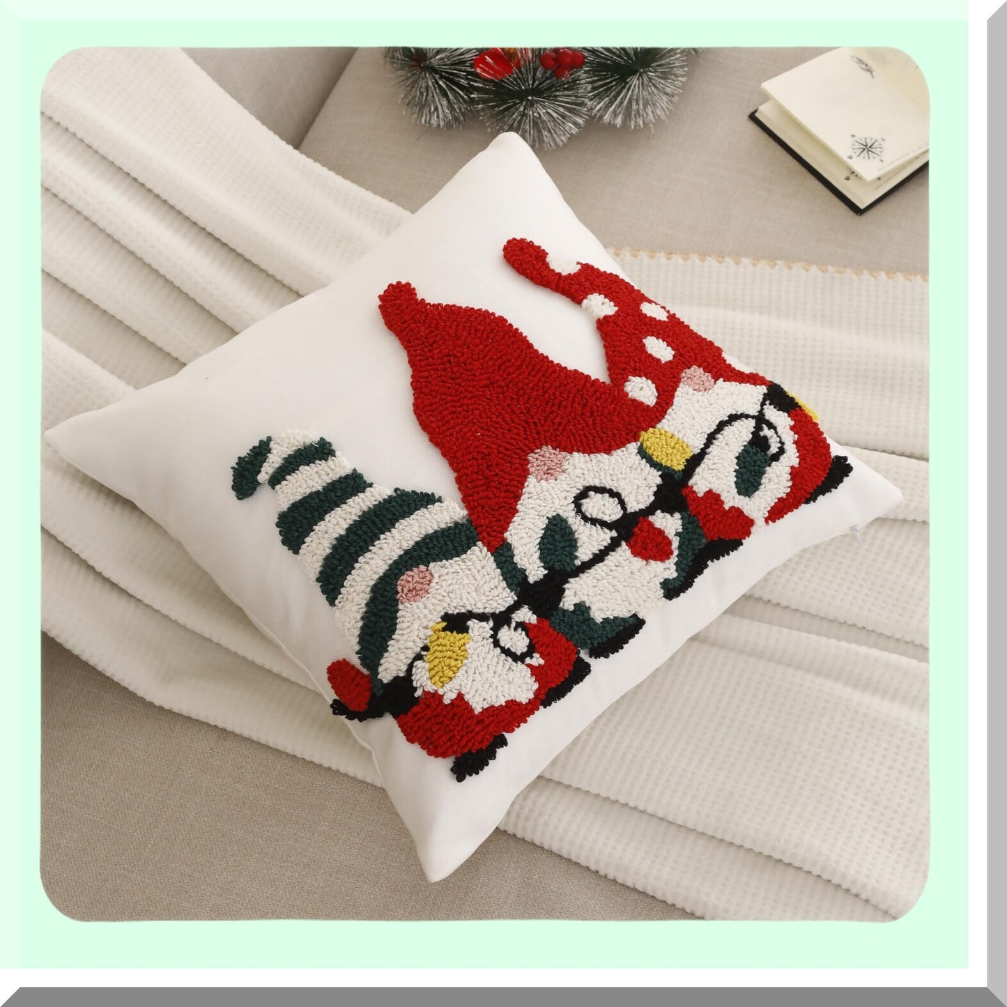 Winter Wonderland Pillow Covers - Set of 2 Festive Claus Throw Pillow Covers 18x18 Inch for Party Decorations & Holiday Home Decor - Soft Cushion Cases for Sofa, Couch, Bed & Living Room