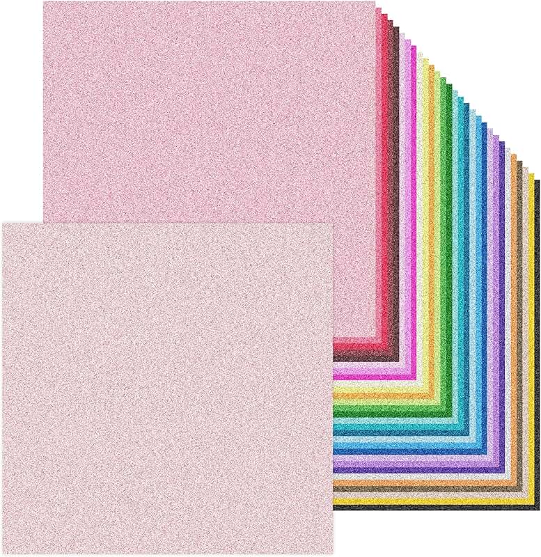 12x12 Inch Double-Side Glitter Cardstock, 30 Colors