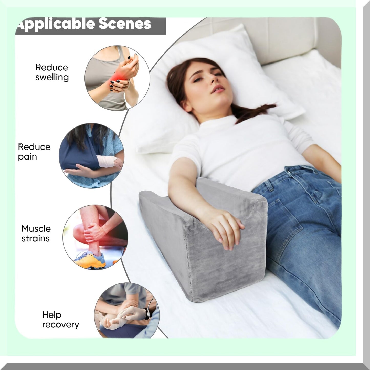 ElevateRest Arm Support Wedge - Post Surgery Arm Pillow for Adults, Broken Arm Recovery Pillow, Elevating Arm Rest Pillow for Comfort & Support