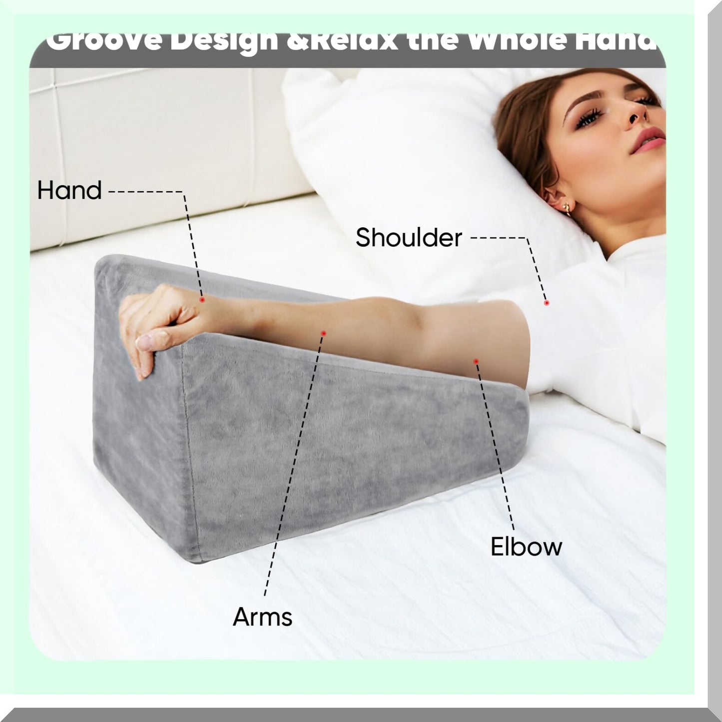 ElevateRest Arm Support Wedge - Post Surgery Arm Pillow for Adults, Broken Arm Recovery Pillow, Elevating Arm Rest Pillow for Comfort & Support
