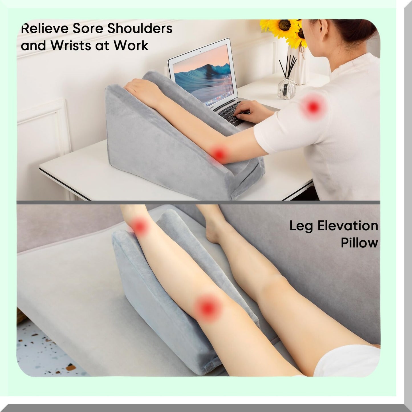 ElevateRest Arm Support Wedge - Post Surgery Arm Pillow for Adults, Broken Arm Recovery Pillow, Elevating Arm Rest Pillow for Comfort & Support