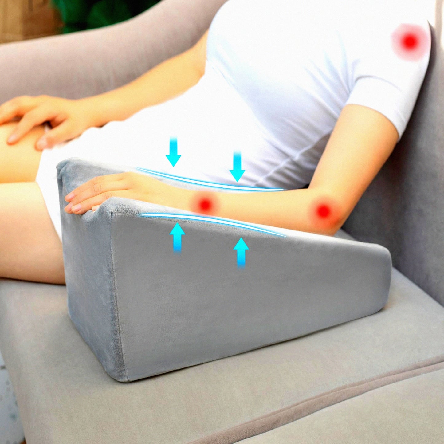 ElevateRest Arm Support Wedge - Post Surgery Arm Pillow for Adults, Broken Arm Recovery Pillow, Elevating Arm Rest Pillow for Comfort & Support