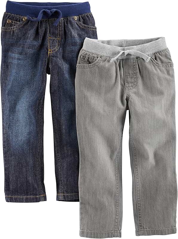 Baby Boys' Two-Pair Pull-On Denim Pants