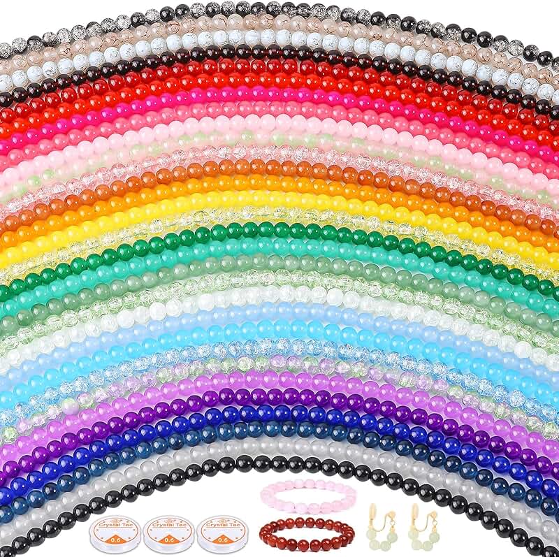 1400pcs 30-Color Glass Beads for Jewelry Making