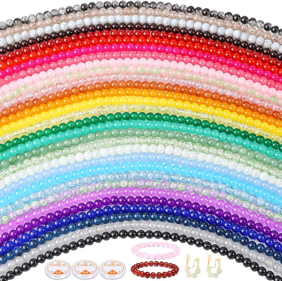 1400pcs 30-Color Glass Beads for Jewelry Making