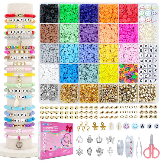 Colorful Clay Beads Jewelry Making Kit for Bracelets and Accessories