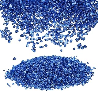 Dark Blue Crushed Glass Glitter Chips for Crafts, 7 oz