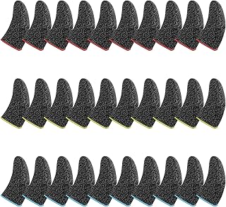 30-Pack Thin Silver Fiber Finger Sleeves for Gaming