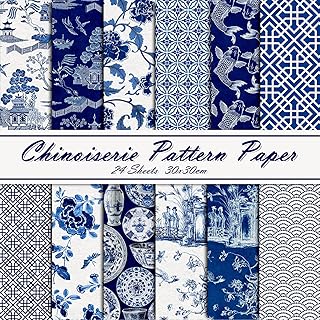 24 Sheets Chinoiserie Pattern Paper for Crafts