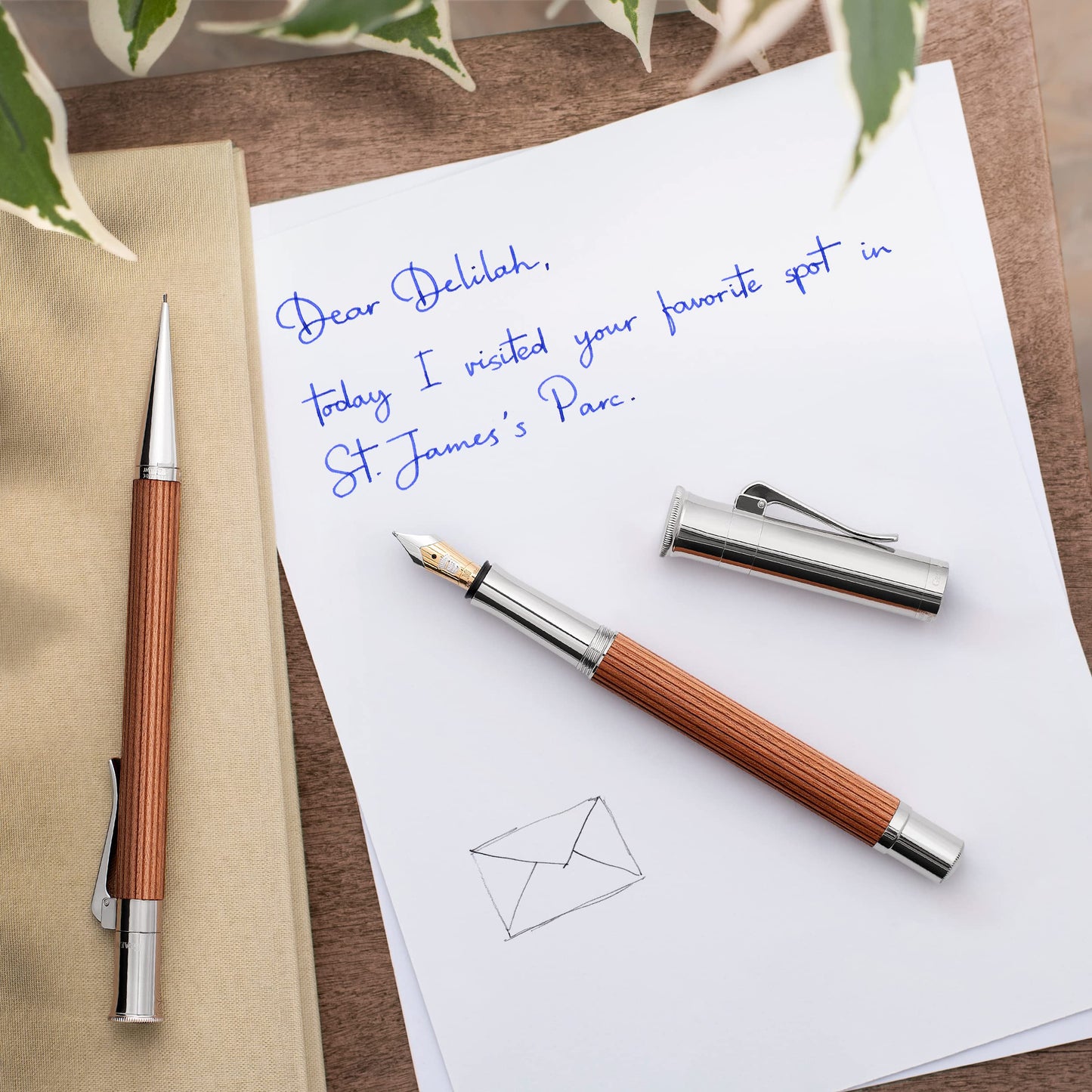 Classic Platinum Plated Ballpoint Pen in Pernambuco