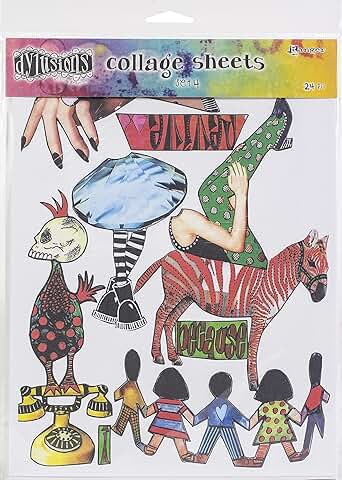 Set of 4 Ranger Dylusions Collage Sheets