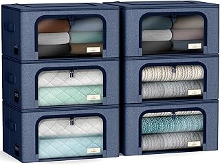 Stackable Foldable Storage Bins with Clear Window