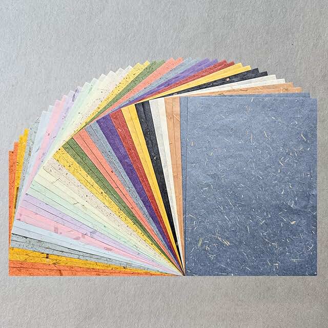 Assorted A4 Leaf & Flower Mulberry Paper Set (40 Sheets)