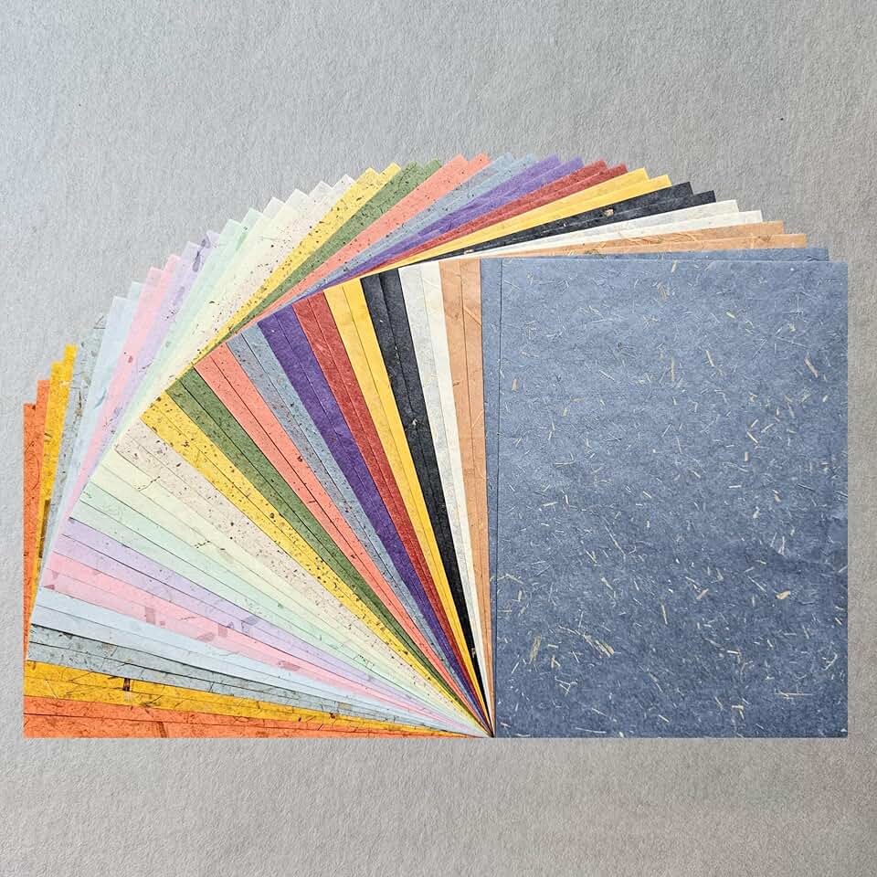 Assorted A4 Leaf & Flower Mulberry Paper Set (40 Sheets)