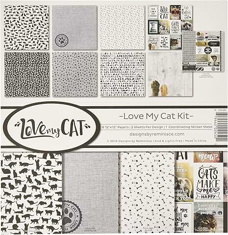 Love My Cat Scrapbook Collection Kit, 12x12 inches