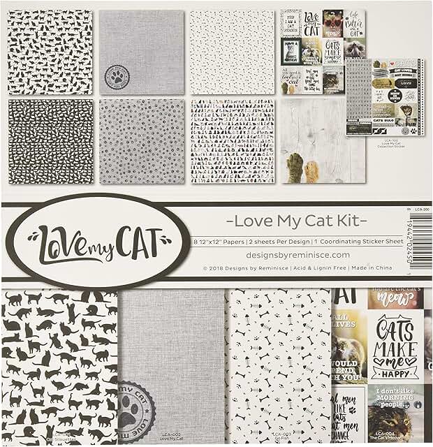 Love My Cat Scrapbook Collection Kit, 12x12 inches