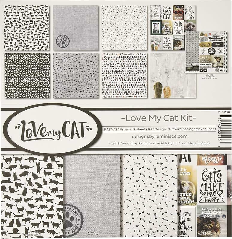 Love My Cat Scrapbook Collection Kit, 12x12 inches