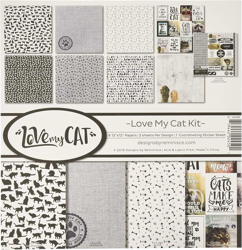 Love My Cat Scrapbook Collection Kit, 12x12 inches