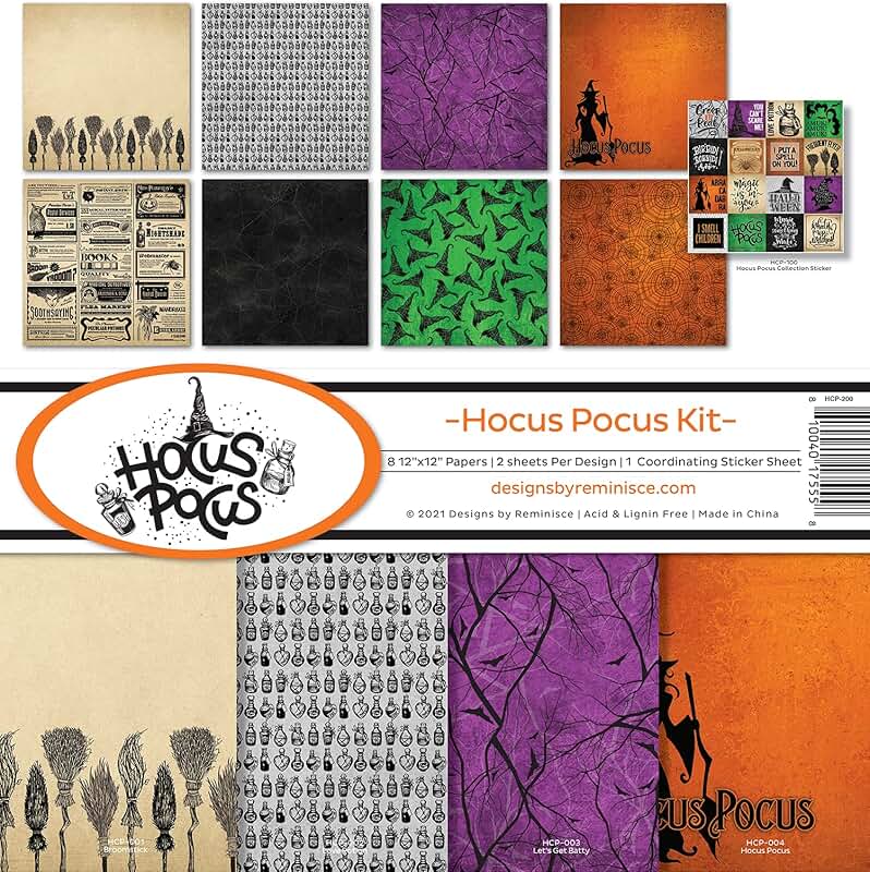 Hocus Pocus Scrapbook Collection Kit in Multiple Colors