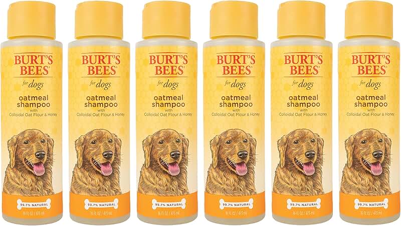 Natural Oatmeal Dog Shampoo with Honey, 16 oz (6 Pack)