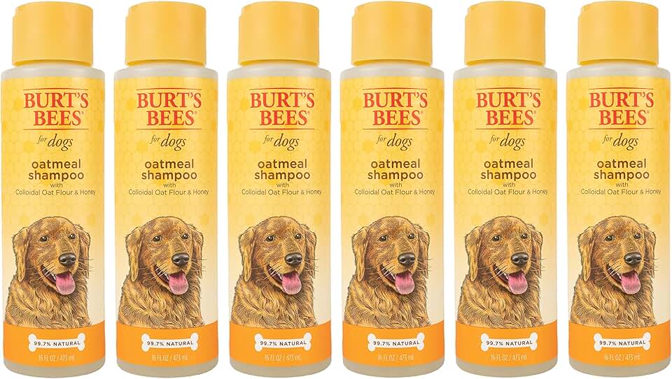 Natural Oatmeal Dog Shampoo with Honey, 16 oz (6 Pack)