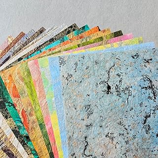 Mulberry Marble Paper Pack, 30 Sheets, 15 Designs