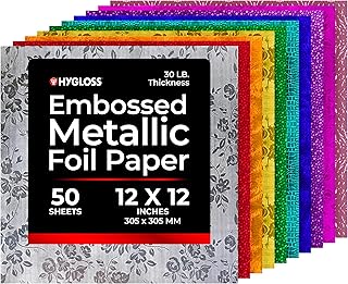 Assorted Metallic Foil Paper, 50 Sheets, 12x12 Inches