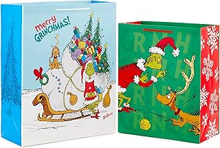 Grinch Christmas Gift Bags for Kids, 2 Pack