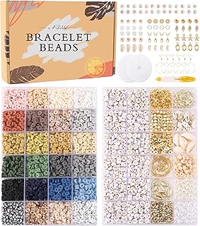 7200-Piece Clay Beads Friendship Bracelet Kit in 24 Colors