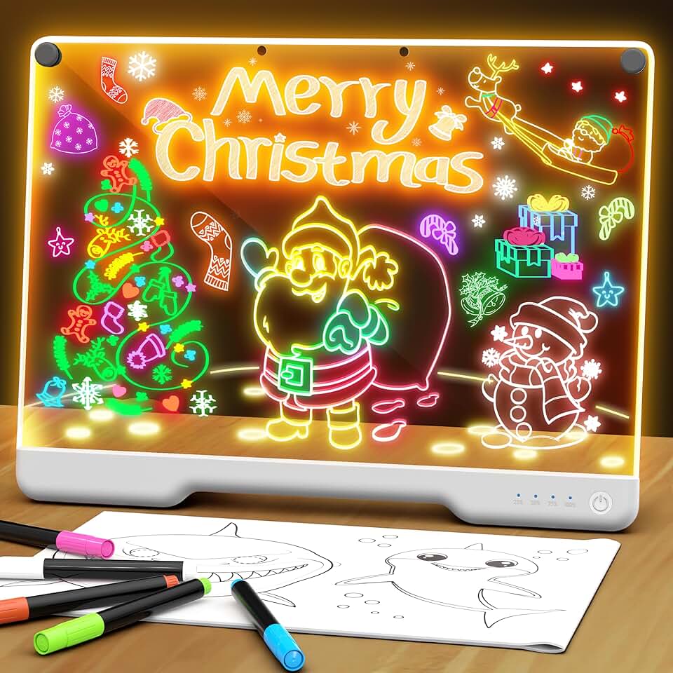 Rechargeable 16-Inch LED Note Board with Colors and Light Effects