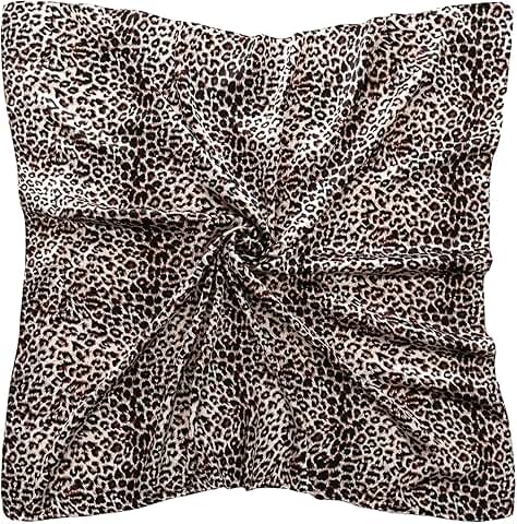 35-inch Square Silk-Like Head Scarf for Hair and Nightwear